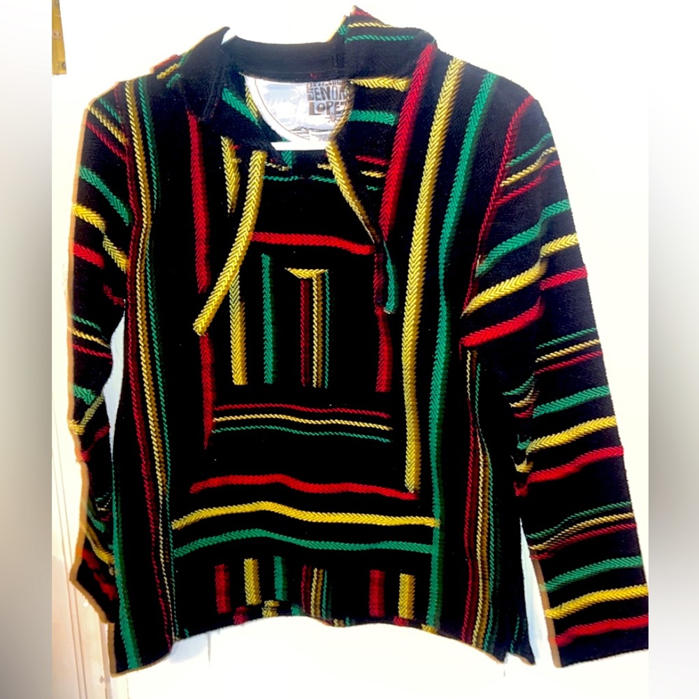 Senor Lopez Hoodie Size S Sweatshirt Mexican Baja Drug Rug Surfer Hippie Rasta
